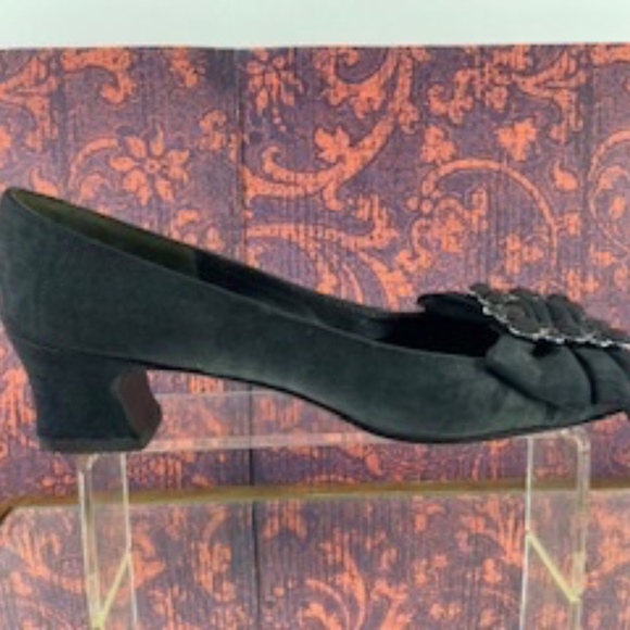 Vintage Jewelled Black Silk Shoes 'French Room Shoes and Sabrina Shoes' - Picture 6 of 16